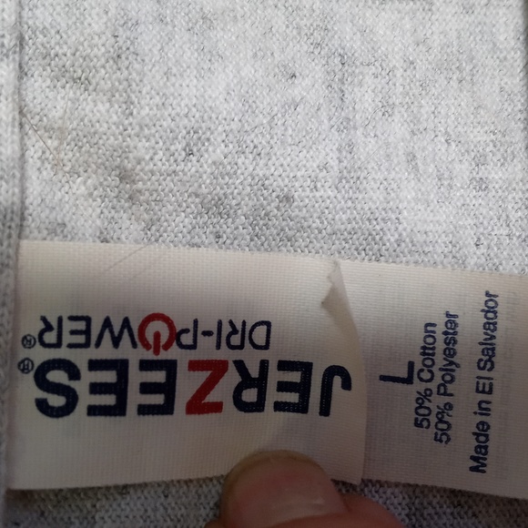 Men's Jerzees Large light heather grey plain T-shirt 👕 - Picture 2 of 5